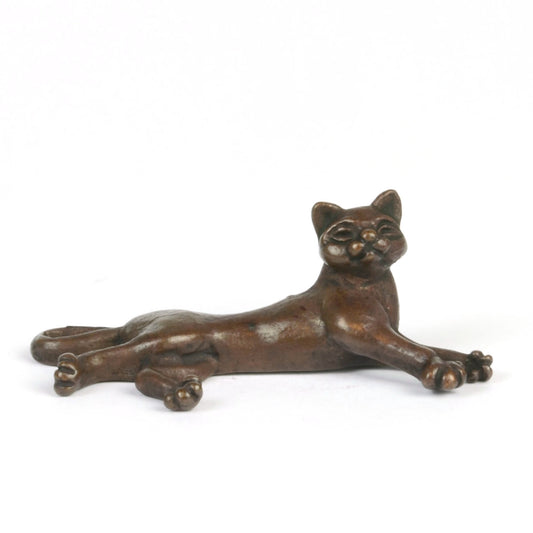 Lying Cat Bronze Sculpture