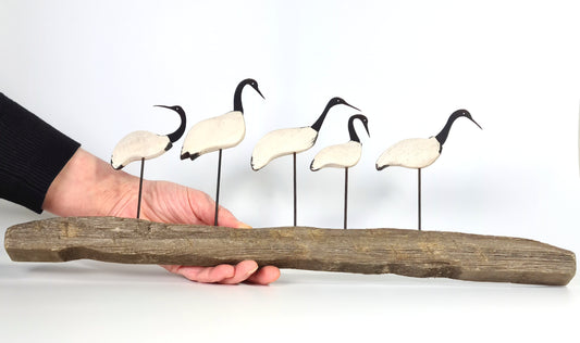 Five Shore Birds Shelf Decoration