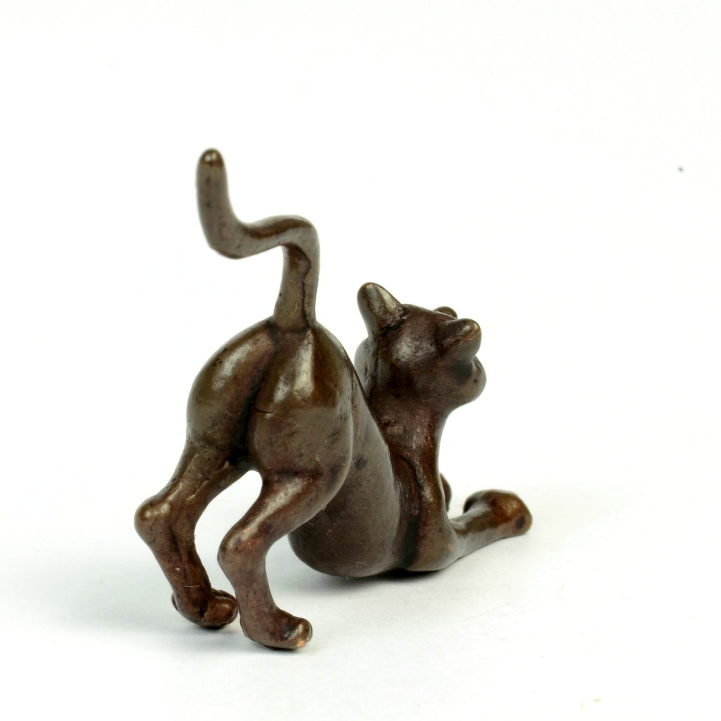 Stretching Cat Bronze Sculpture