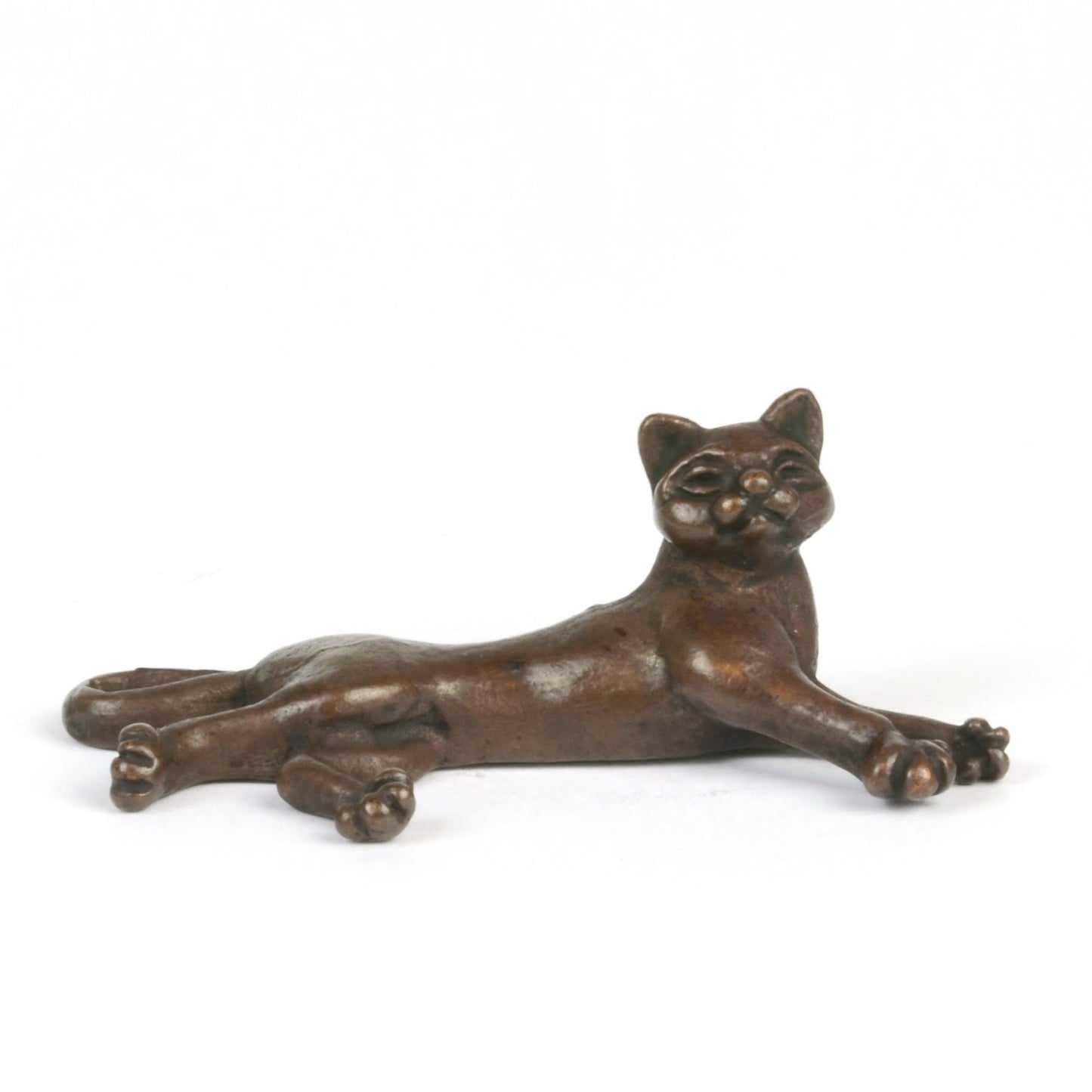 Lying Cat Bronze Sculpture