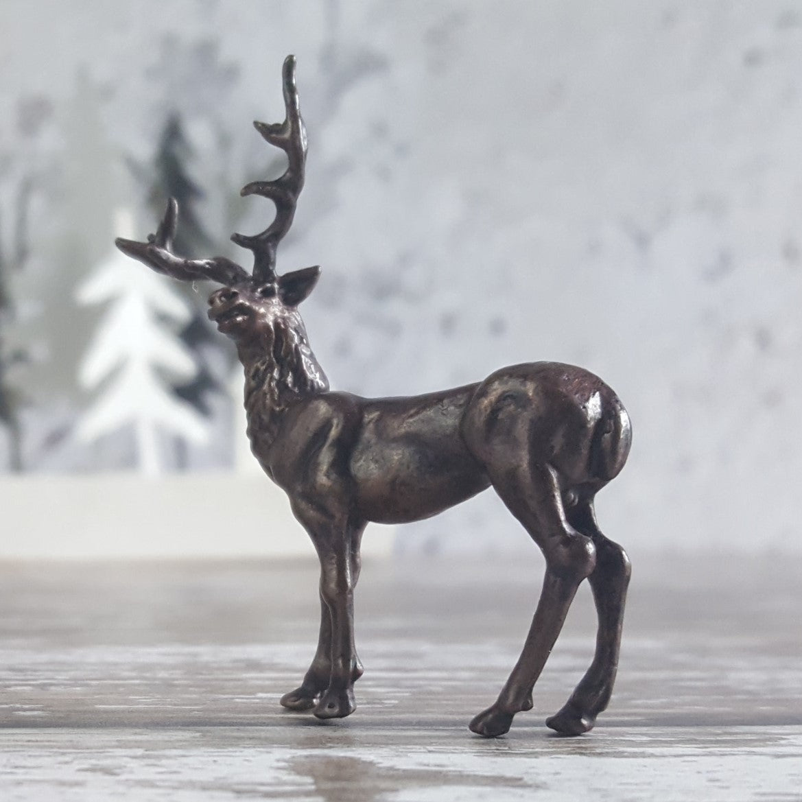 Standing Stag Bronze Sculpture