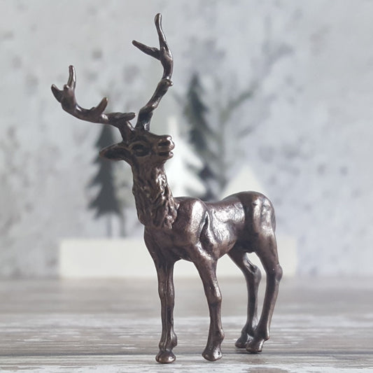 Standing Stag Bronze Sculpture