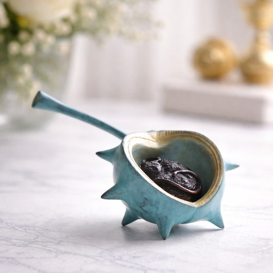 Sleeping Dormouse in Conker Shell Bronze Sculpture